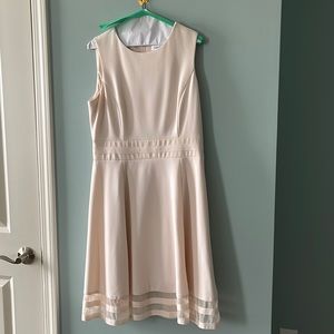 Calvin Klein mesh-inset pale pink dress. Size 12.